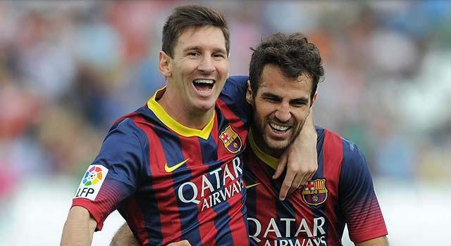Cesc Fabregas,Messi,Barcelona